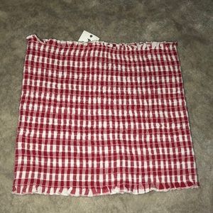 John Galt red and white tube top